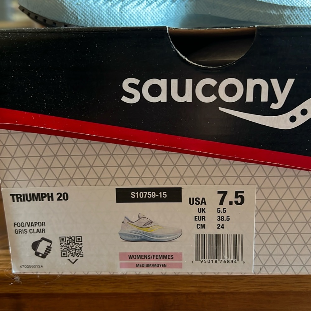 NEW Saucony Triumph 20 Running Shoes Womens Size 7.5 Fog/ Vapor.  Price is firm